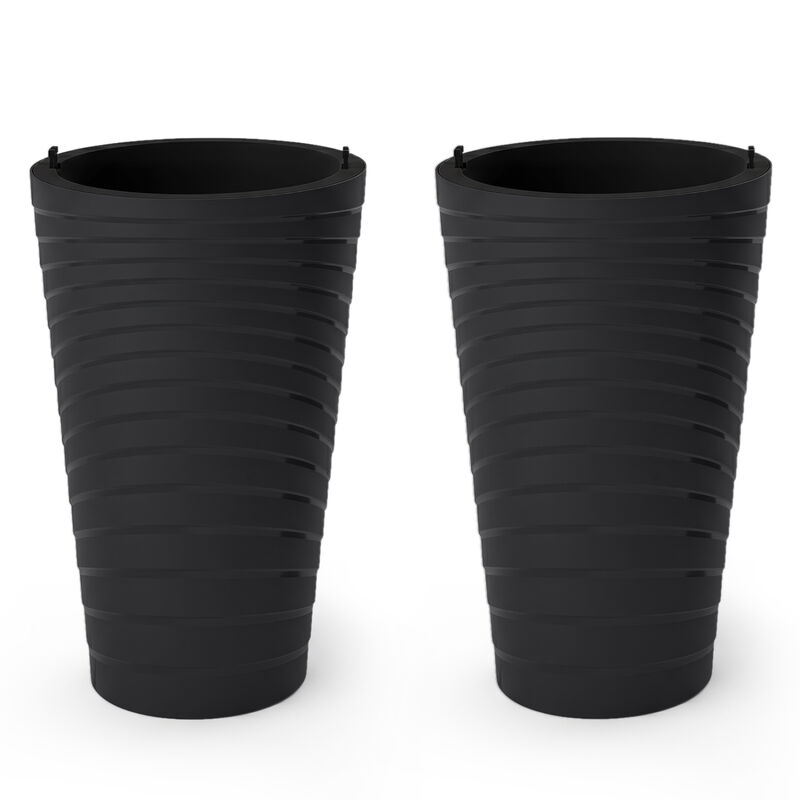 Set of 2 Tall Planters 18 Inch with Insert Bucket Design image number 0