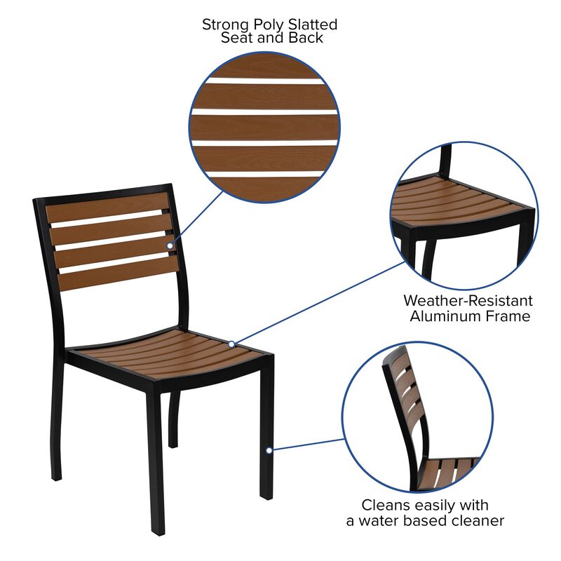 Faux Teak Patio Table & Chairs image number 3