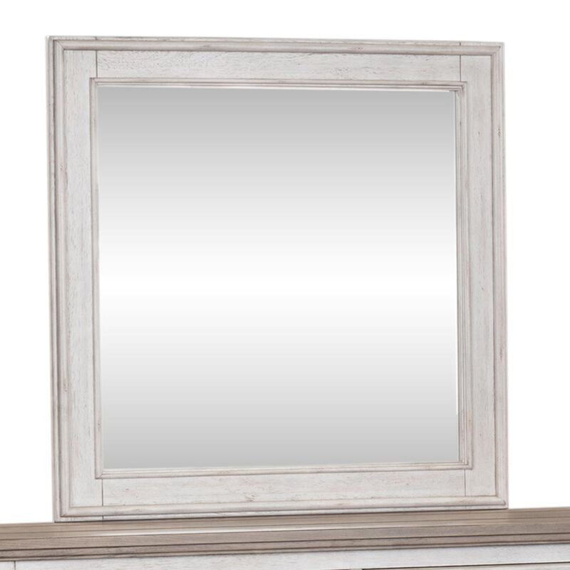 Liberty Furniture Heartland Landscape Mirror in Antique White w/ Tobacco Top image number 0