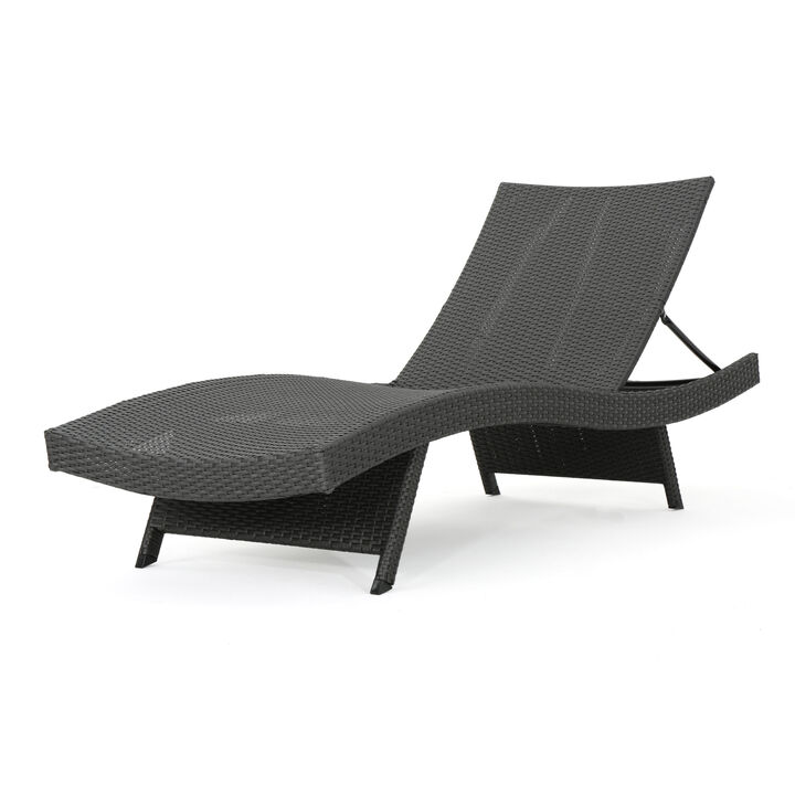Christopher Knight Home Yamka Outdoor Wicker Armless Adjustable Chaise Lounge