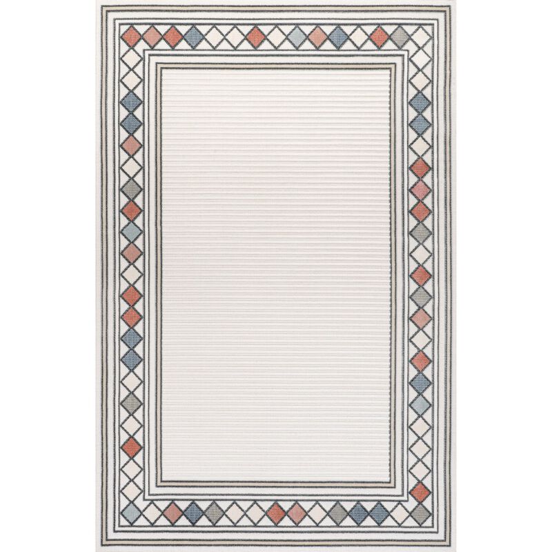 Sebastian High-Low Modern Diamond Border Area Rug