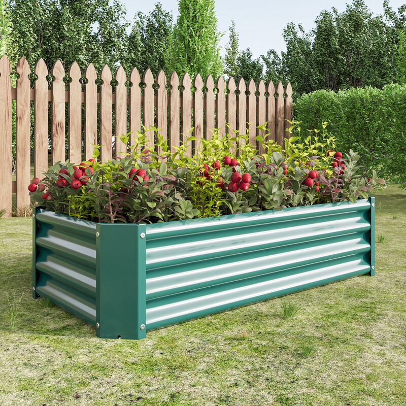 Clihome Metal Raised Garden Bed Rectangle Raised Planter for Flowers Plants image number 2