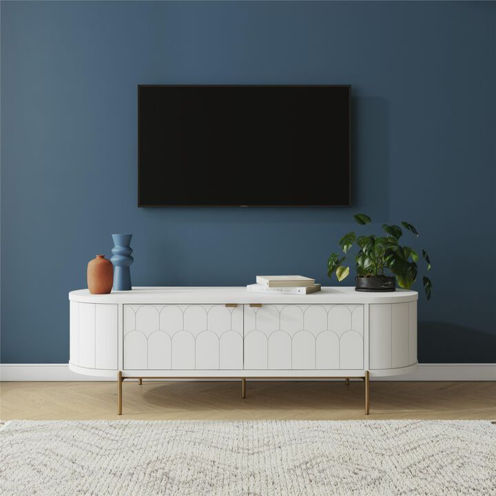 Anastasia Modern Scalloped Oval TV Stand for TVs up to 65"