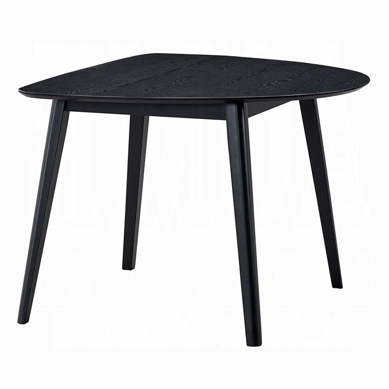 Rory Dining Table, 43 Inch Half Moon Top, Scandinavian Black Wood