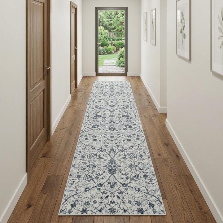 HomeRoots Floral Runner Rug