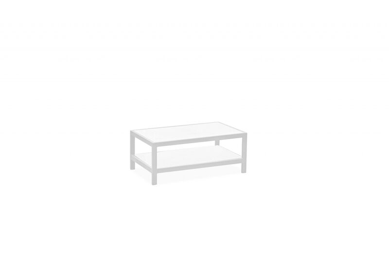 35 X 22 X 14.5 White Aluminum Coffee Table image number 0