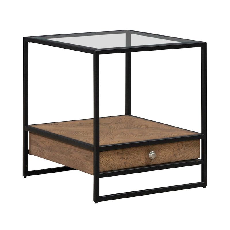 Liberty Furniture Bedford Drawer End Table for Living Room - Weathered Oak image number 7