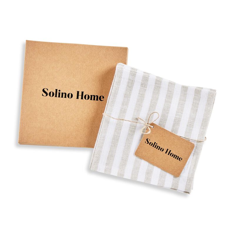 Linen Cocktail Napkins - Amalfi Stripe image number 4