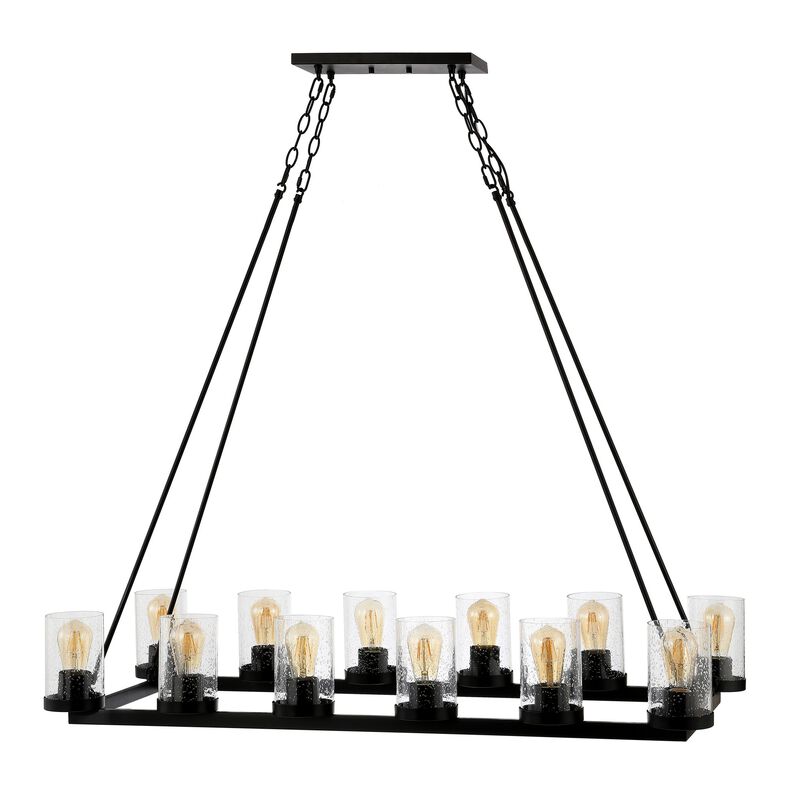 Pablo 8-Light Iron/Seeded Glass Bohemian Cottae LED Chandelier
