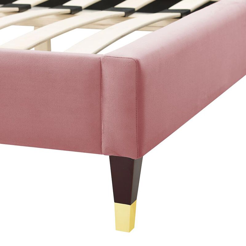 Aurora Performance Velvet King Bed - Dusty Rose MOD-7032-DUS image number 4