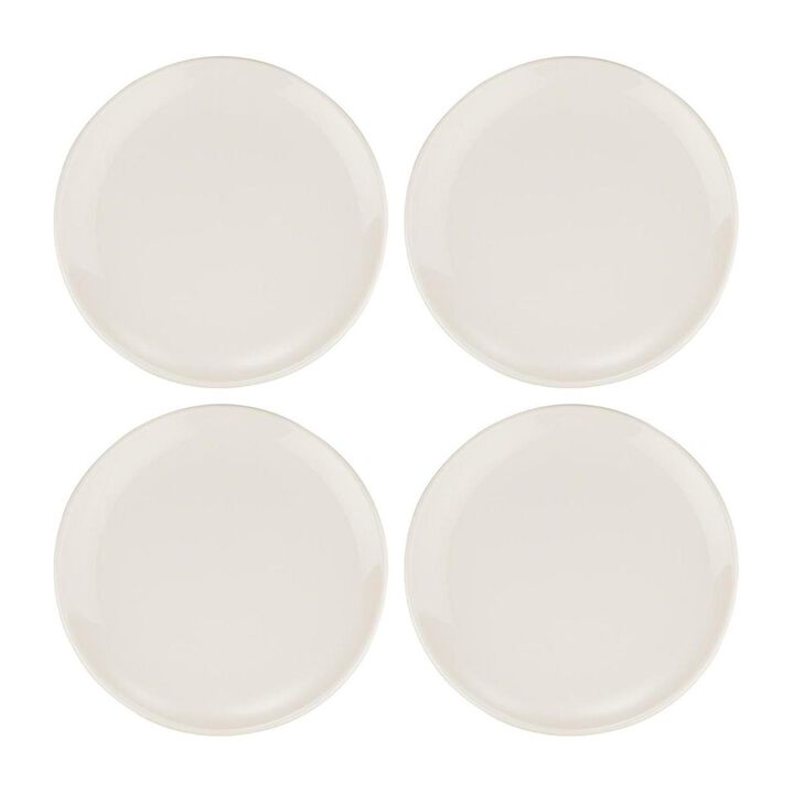 Gourmet dia.8.25" Round Warm White Porcelain Plate (Set of 4)
