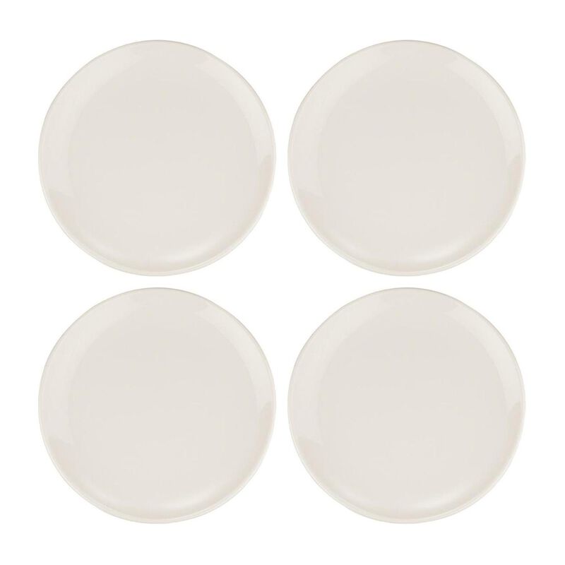 Gourmet dia.8.25" Round Warm White Porcelain Plate (Set of 4)