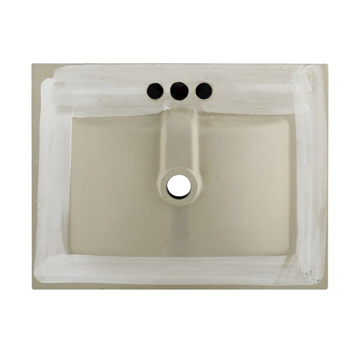 24" 3-Hole Centerset Vanity Sink Top in Glossy White