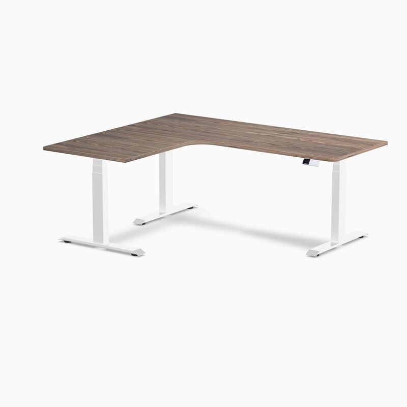 Desky L-Shape Curved Laminate Sit Stand Desk image number 0