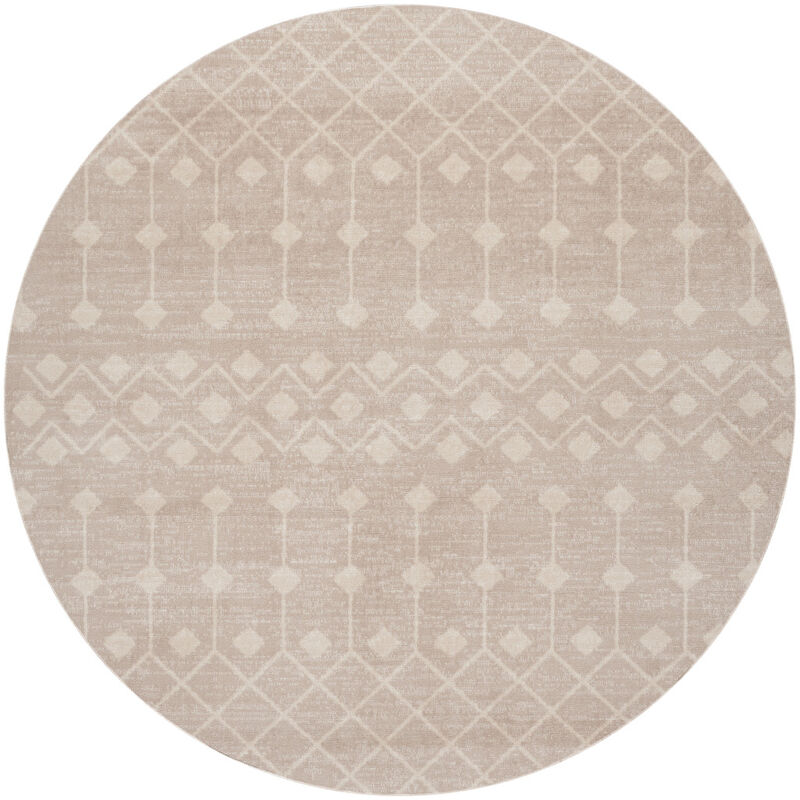 HomeRoots Geometric Power Loom Round Rug image number 2