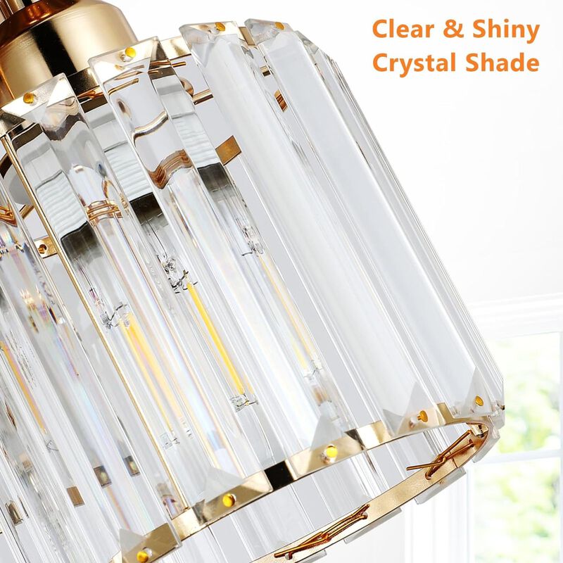 ELEMENT ACE Semi Flush Mount 3-Light Ceiling Light Fixture, Crystal Close to Ceiling Lighting with Open Design, Ideal for Low Ceilings, Kitchens, Hallways, Bedrooms, Bathrooms and Living Rooms image number 5