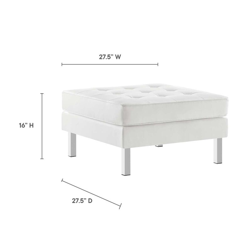 Loft Tufted Vegan Leather Ottoman image number 5