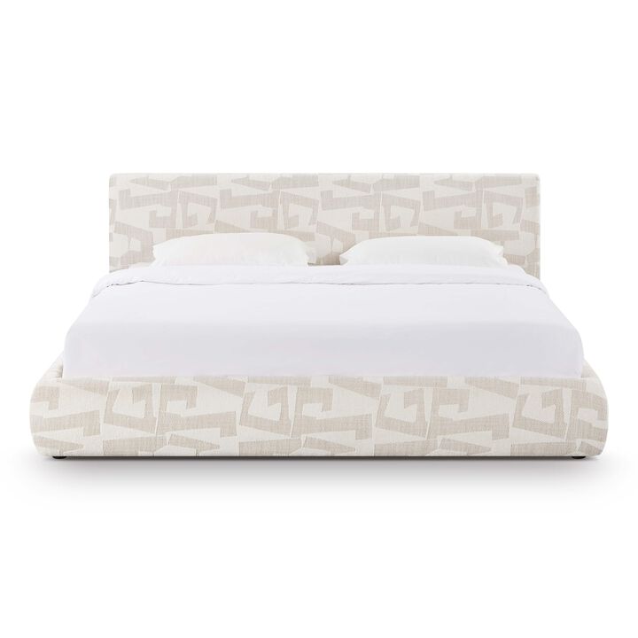 Isla Cream Jacquard Pattern King Bed