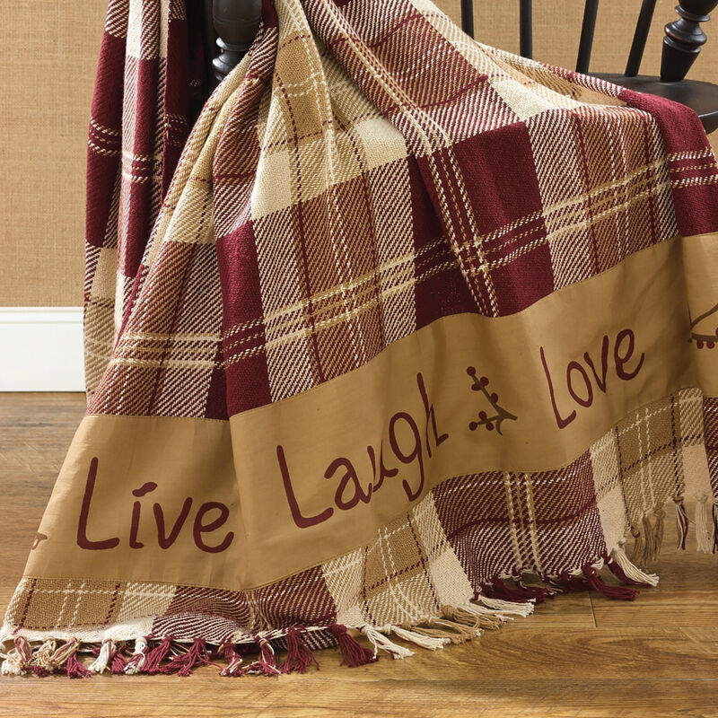 Park Designs Live Laugh Love Throw - 60''L - Red image number 2