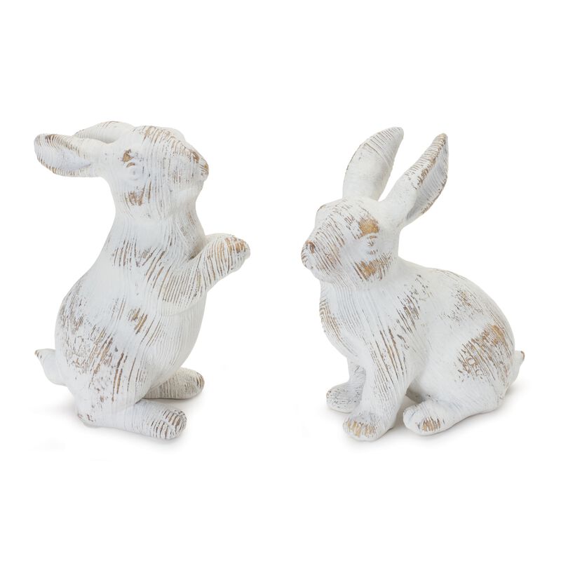 Rabbit Figurine Decorative Accent for Garden or Home Decor (Set of 2)