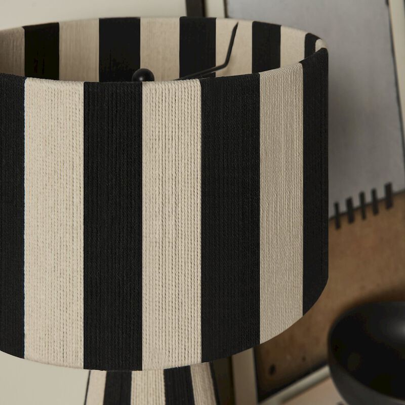 Renae Handwoven Cotton Thread Striped Table Lamp image number 9