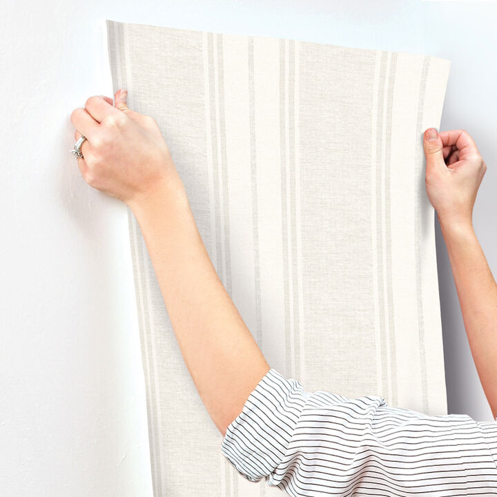 Maddox Light Grey Flannel Stripe Wallpaper