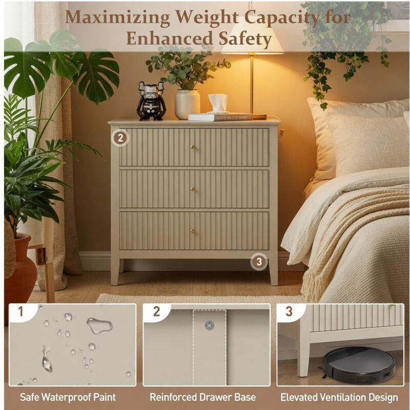 Bekkig Modern 3-Drawer Dresser image number 5