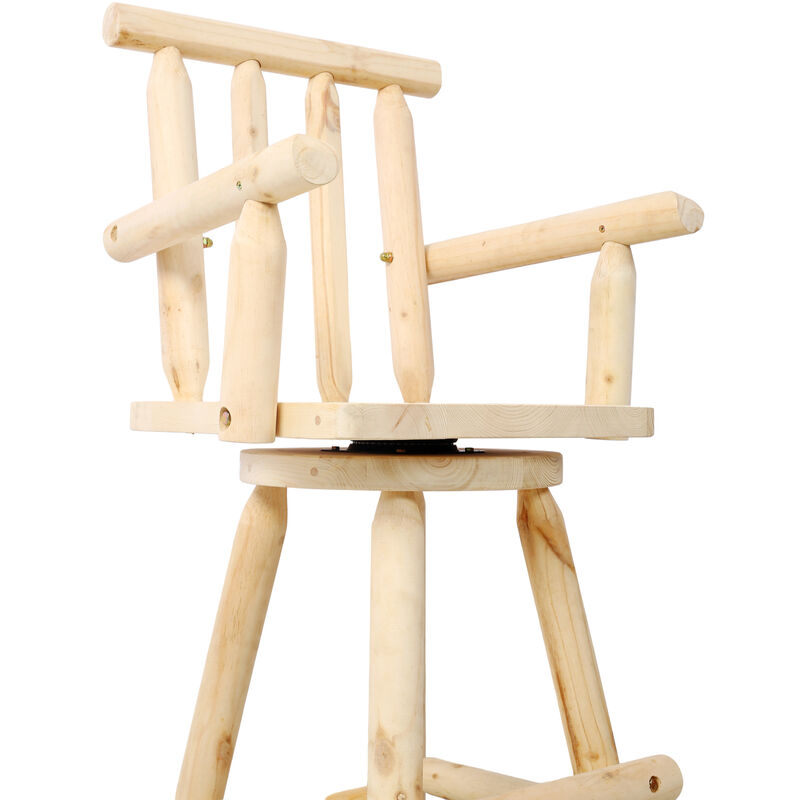 Streamdale Rustic Fir Bar Stool with Armrests and Footrest (4ft, Light Brown) image number 4