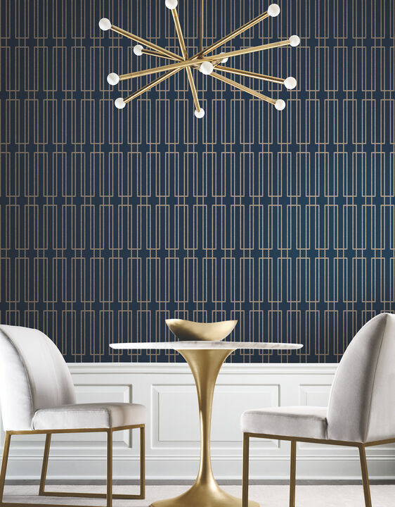 Terrace Navy Wallpaper