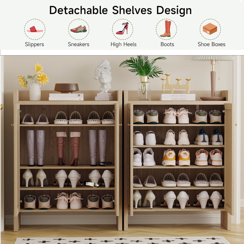 Tolnil 42.5" Tall Rattan Shoe Cabinet image number 5