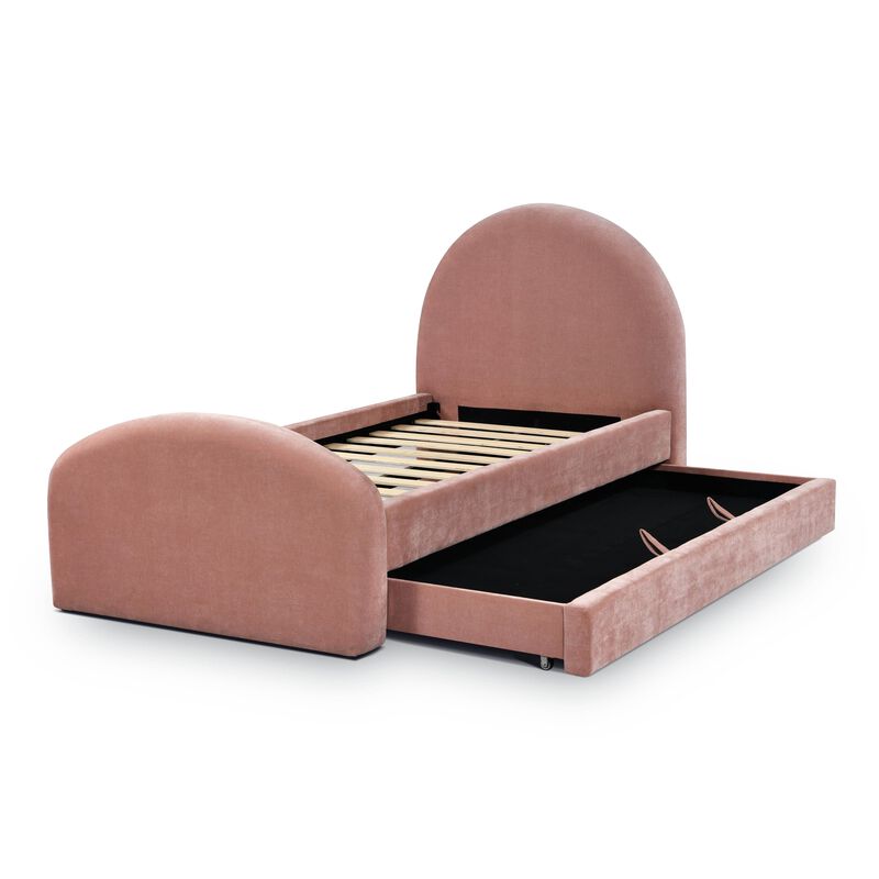 Moon Boucle Twin Trundle Bed image number 5