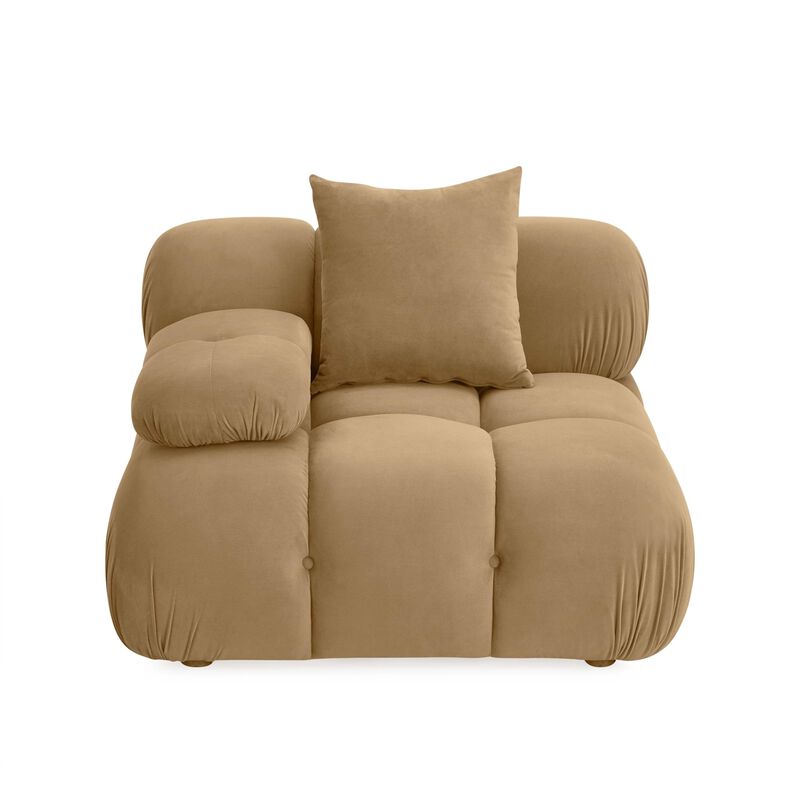 Tov Furniture Calliope Cafe Au Lait Performance Velvet Modular Corner Chair image number 2