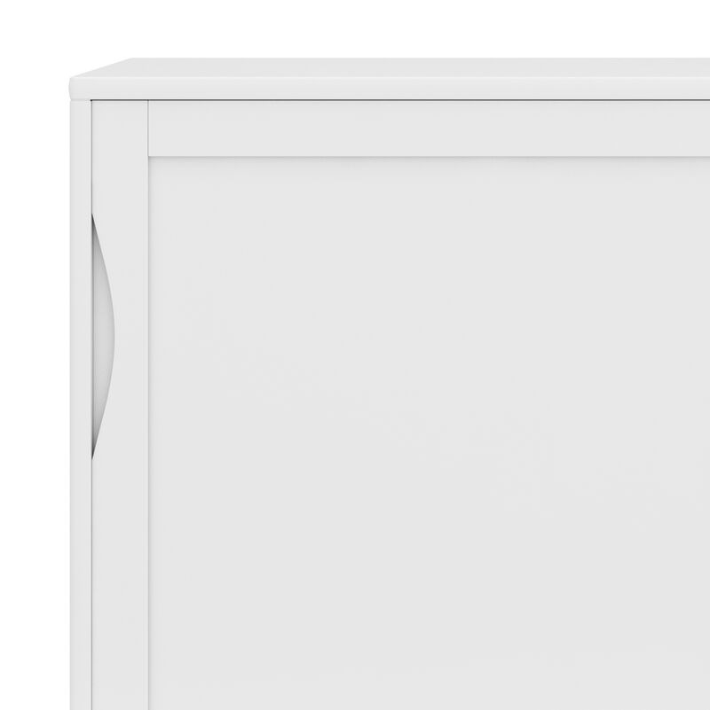 Harper 48 inch Wide Solid Hardwood Mid-Century Modern Medium Storage Cabinet in White