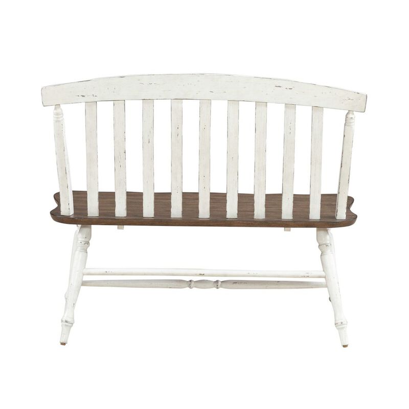 Liberty Furniture Al Fresco Slat Back Bench for Dining Room - Graphite & Whitestone image number 2