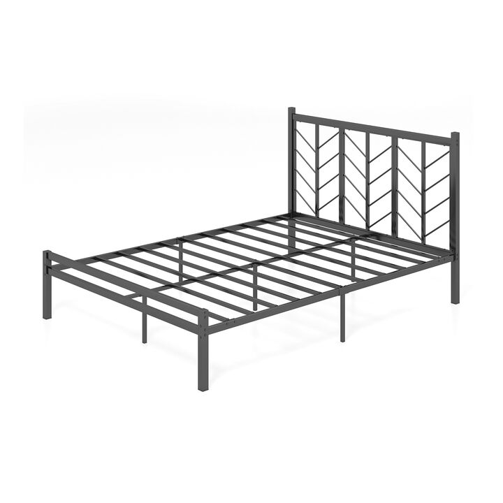 Metal Frame Platform Bed with Headboard, Sturdy and Stylish Design for Maximum Support and Comfort