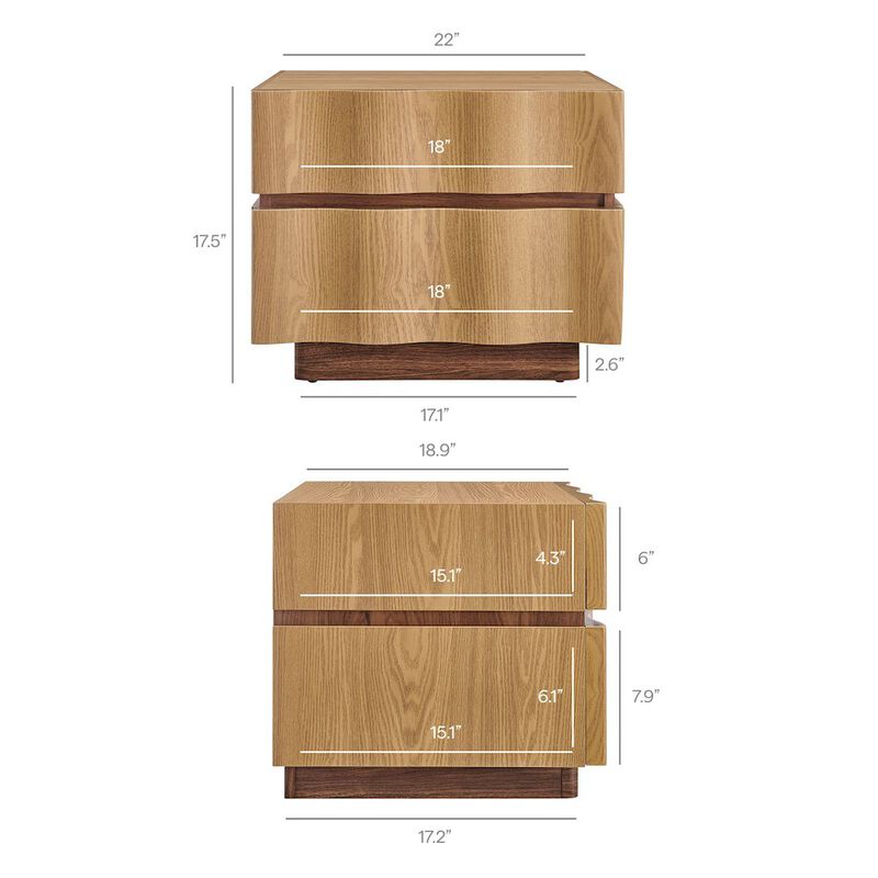 Isola 2 Drawer Nightstand image number 2
