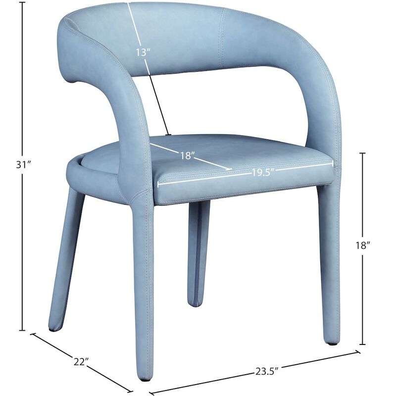 Meridian Furniture Sylvester Light Blue Vegan Leather Dining Chair