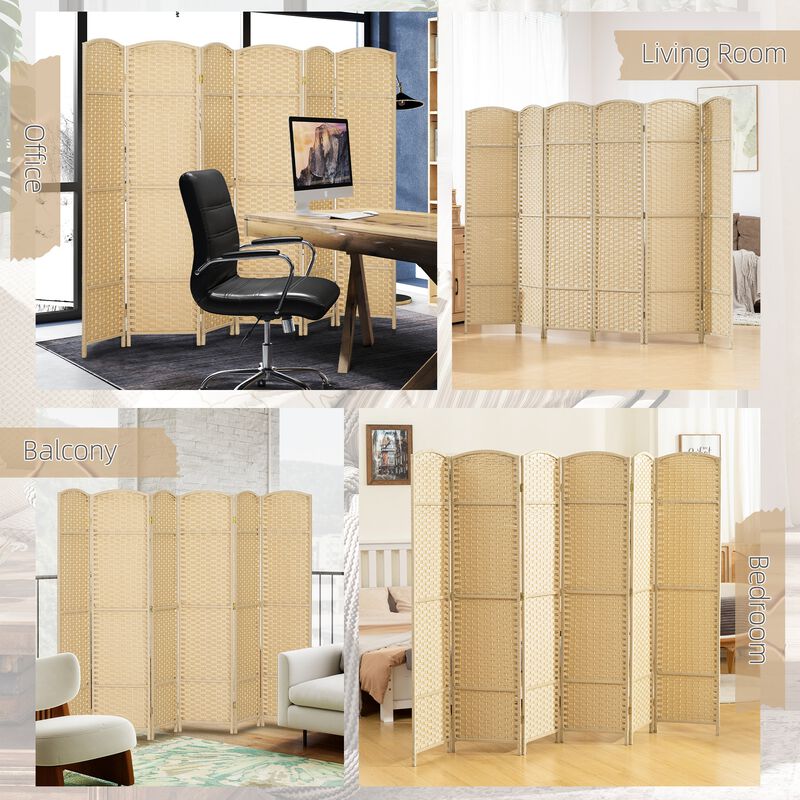 Hivvago 5.6' Tall Freestanding Privacy Screen with 6 Panels image number 6