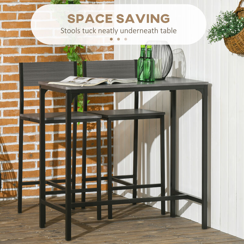 Hivvago Small Space Bar Table and Chair Set for 2 image number 3