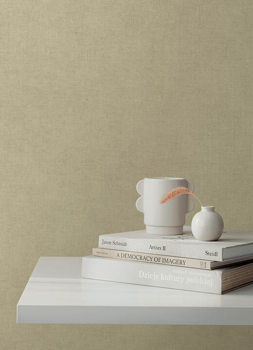 Nuovo Khaki Faux Linen Wallpaper (Set of 2)