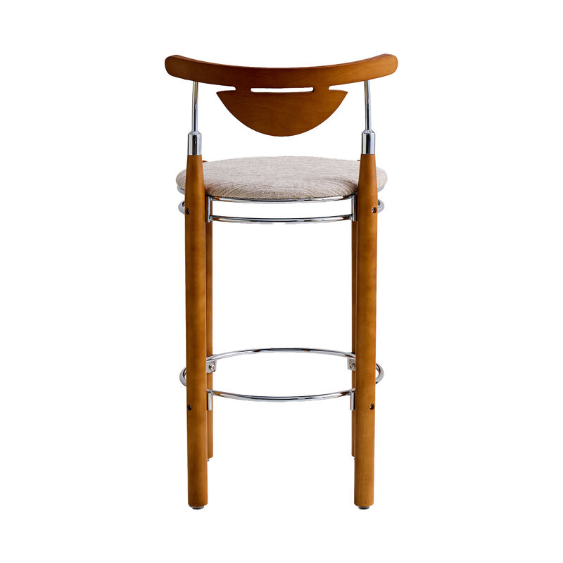 Pasargad Home Nikko Bar Stool &ndash; Beige/Brown image number 4