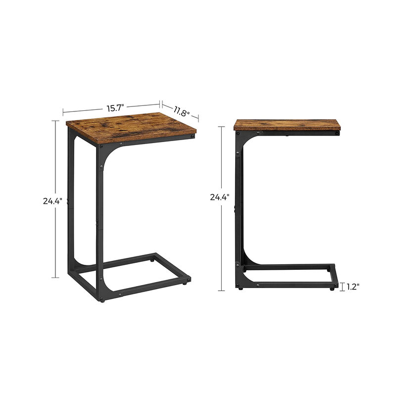 C-Shaped End Table Contemporary Design with Sleek and Versatile Functionality