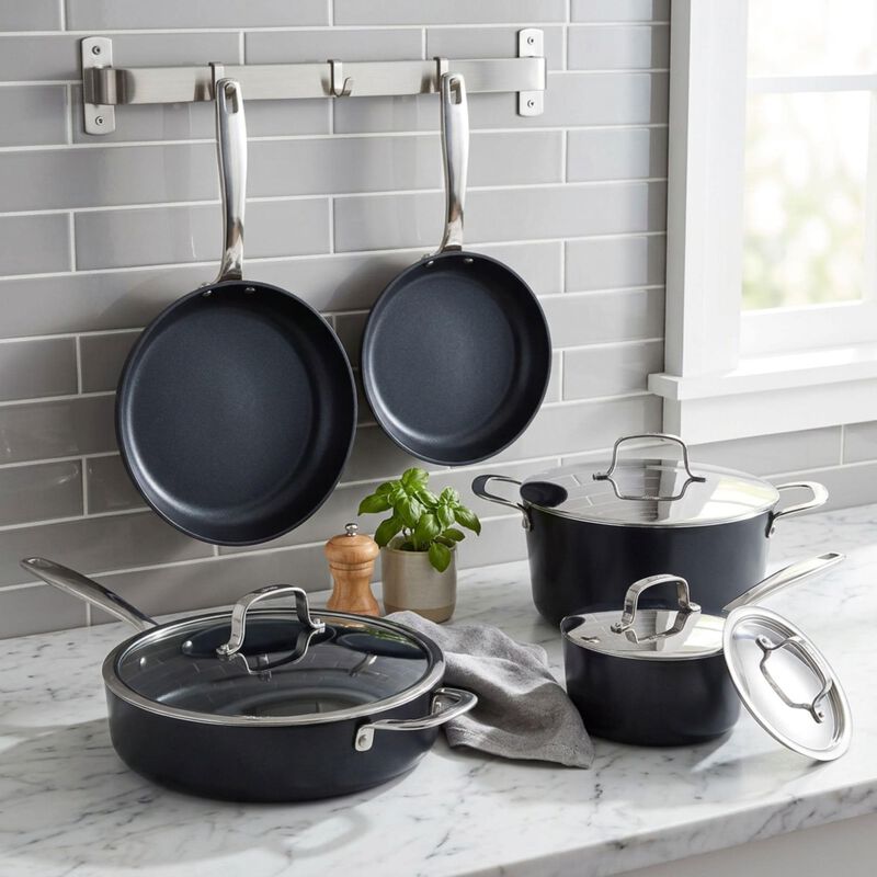 Alva Maestro Cookware Set - Nonstick Ceramic Pans and Pots with Lids - Oven Safe, Easy to Clean and Made without PFAS, PFOA & PTFE - Induction and All Stovetop Compatible image number 9