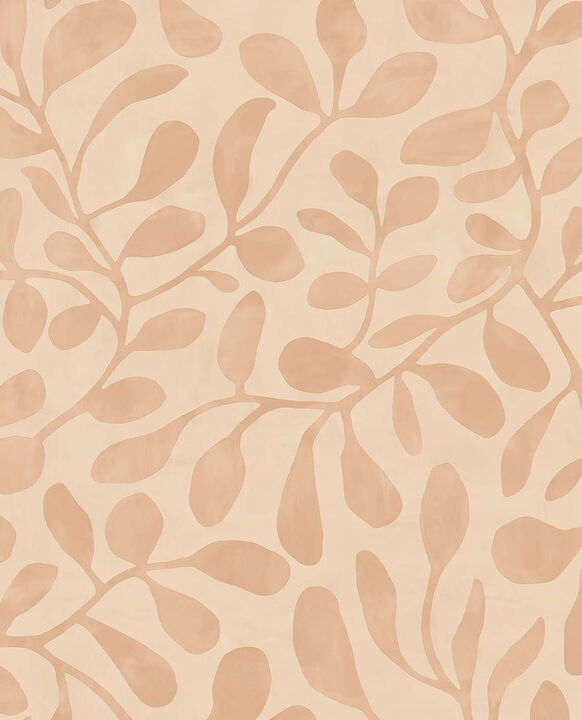 Fiona Peach Leafy Vines Wallpaper