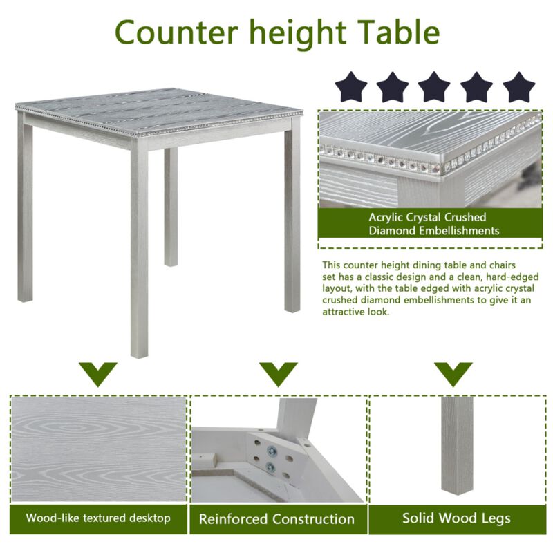 Zograk 5‑Piece Counter Height Dining Table Set image number 3
