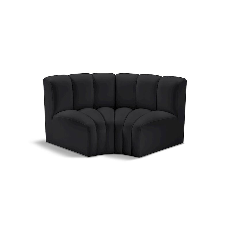 Meridian Furniture Arc Black Vegan Leather Modular Sofa