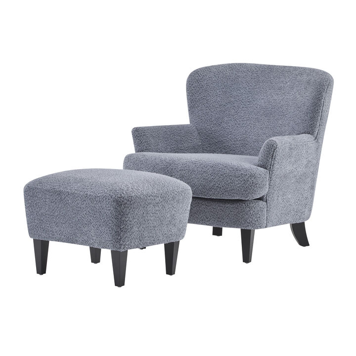 Christopher Knight Home Jamie Contemporary Boucle Upholstered Club Chair and Ottoman Set