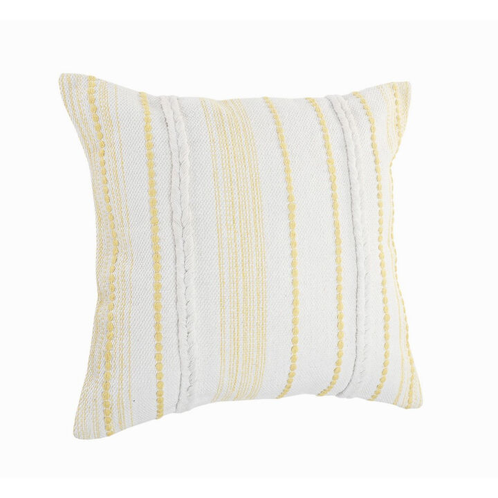 Durable Cotton Zippered Pillow with Striped Pattern &ndash; Cozy Home Accent Cushion