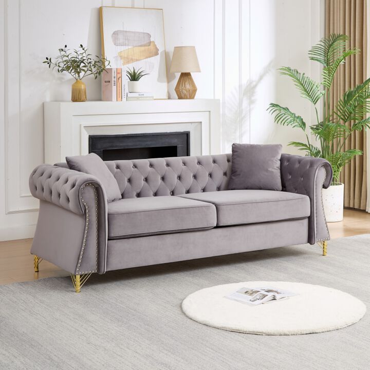Brast Velvet Chesterfield Sofa