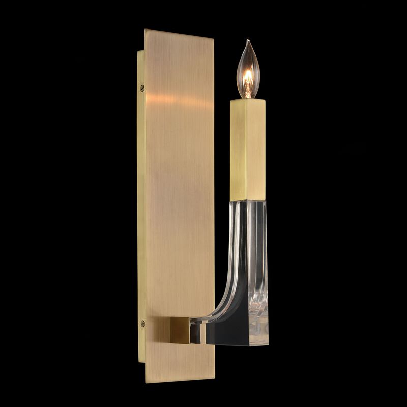 Acrylic And Brass Single-Light Wall Sconce